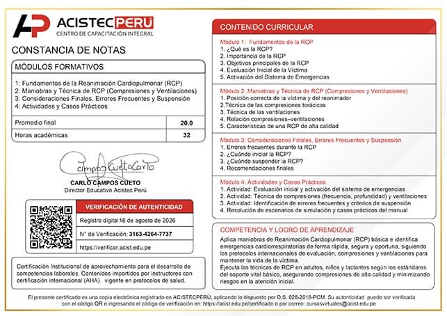 Curso De Reanimación Cardiopulmonar (Rcp)